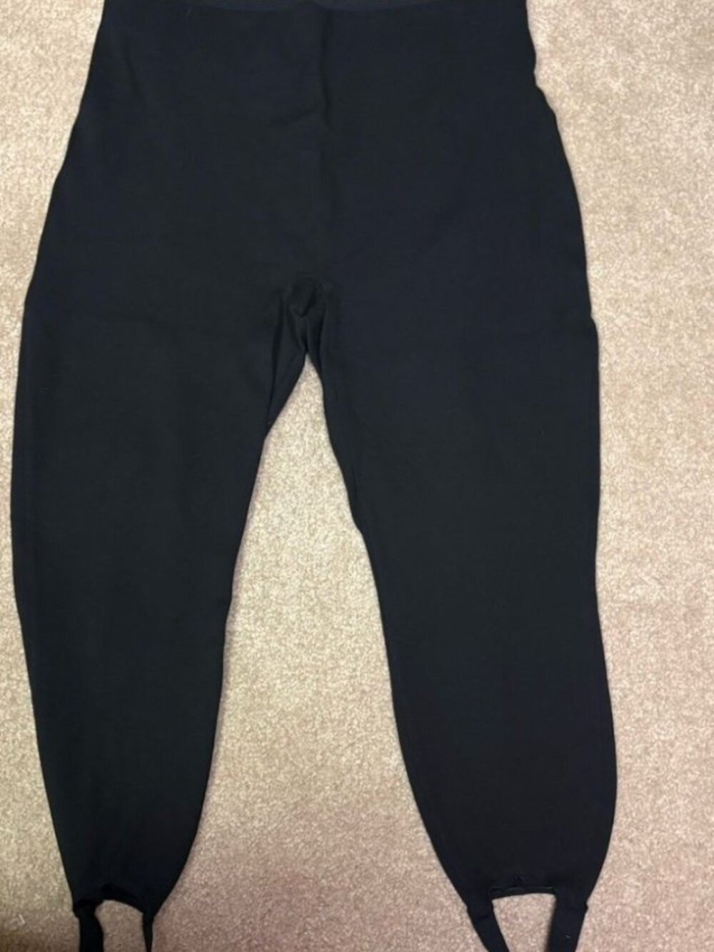 Spanx Ponte Stirrup Leggings Womens 1X Black Stretch Regular Fit High Rise Yoga